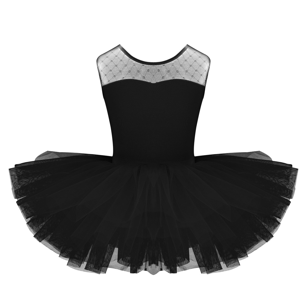 IIXPIN – robe de Ballet en maille extensible pour filles, tenue Tutu en forme de U au dos pour danse de Ballet, gymnastique, Leotard: Black / 12