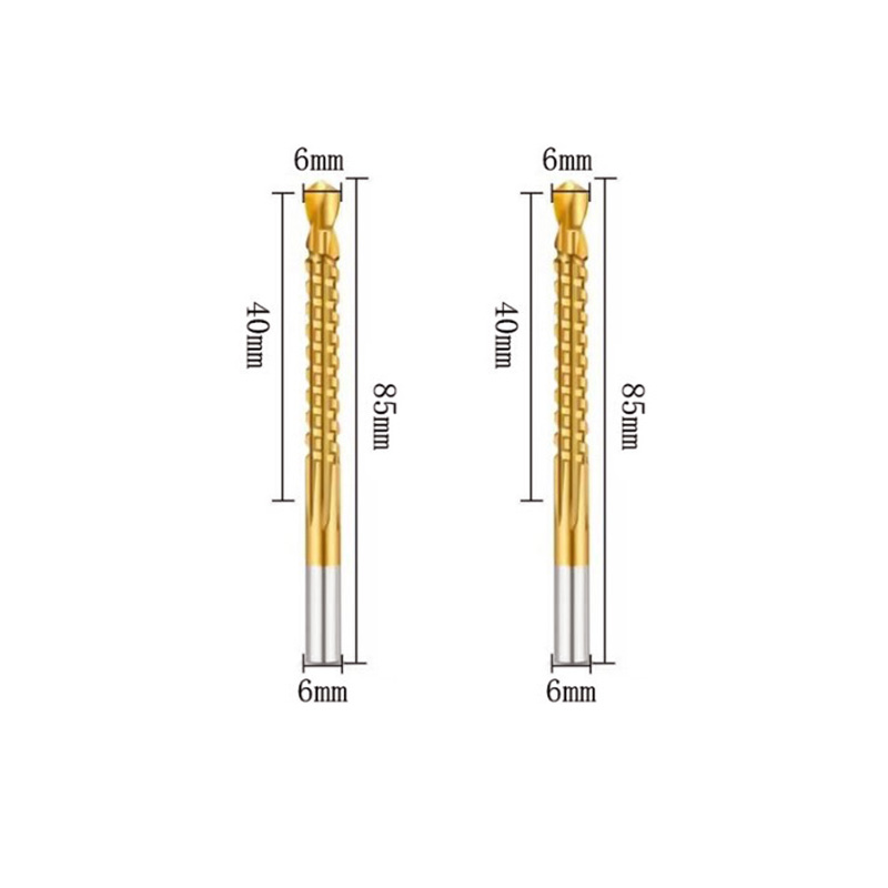 Juego de brocas helicoidales HSS, 6/2 Uds., 3-8mm, ranurado dentado, grifo de corte, sierra en espiral, sierra perforadora de madera, Metal y plástico, herramientas de taladro de titanio: Plata