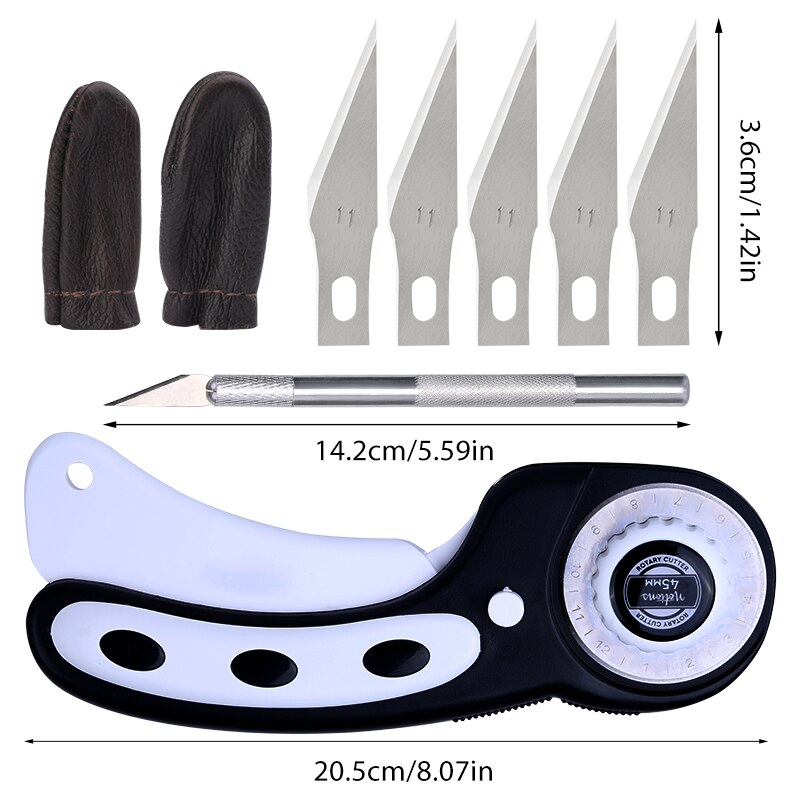 CENPEK 95 Stks Rotary Cutter Kit Inclusief Rotary Cutter en Mat Patchwork Liniaal Carving Opbergtas Vervanging Cutter Blades Rotary Cutter Tool Kit voor Stof Naaien Quilten