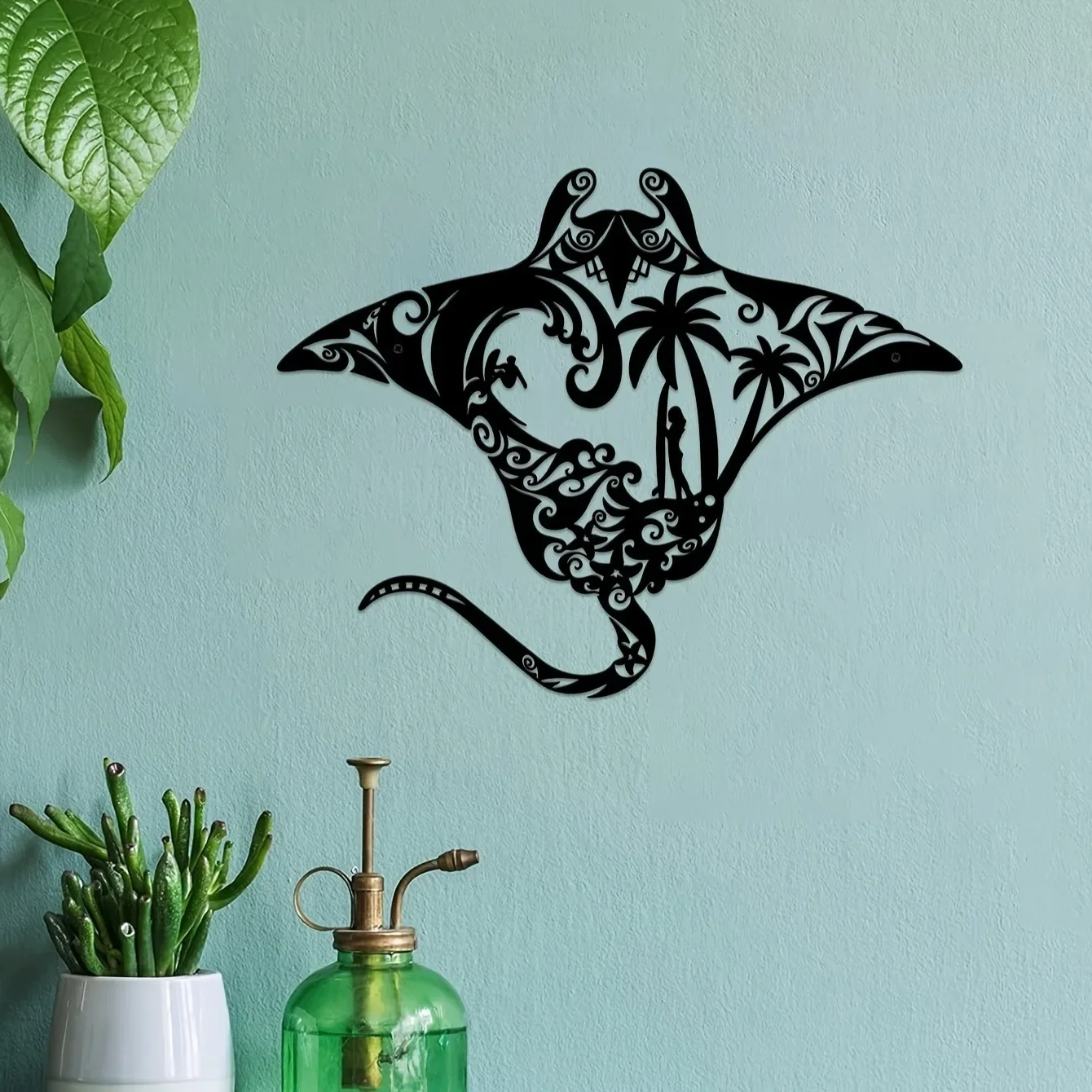 Coastal Charm Metal Manta Ray Wall Art - Beach-The... – Grandado