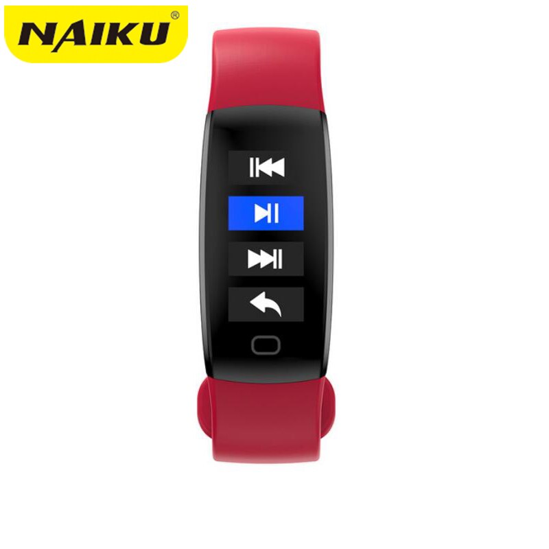 Reloj inteligente pk ID107 pk IP68 de hombre con pantalla a Color, resistente al agua, control del ritmo cardíaco y de la presión sanguínea para Android e IOS: Red