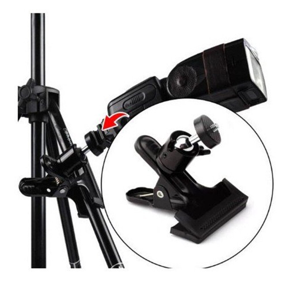 Gosear Universal Metal Camera Clip Clamp Flash Reflector Houder Met Standaard 1/4 Schroef Voor Studio Achtergrond Slr Camera