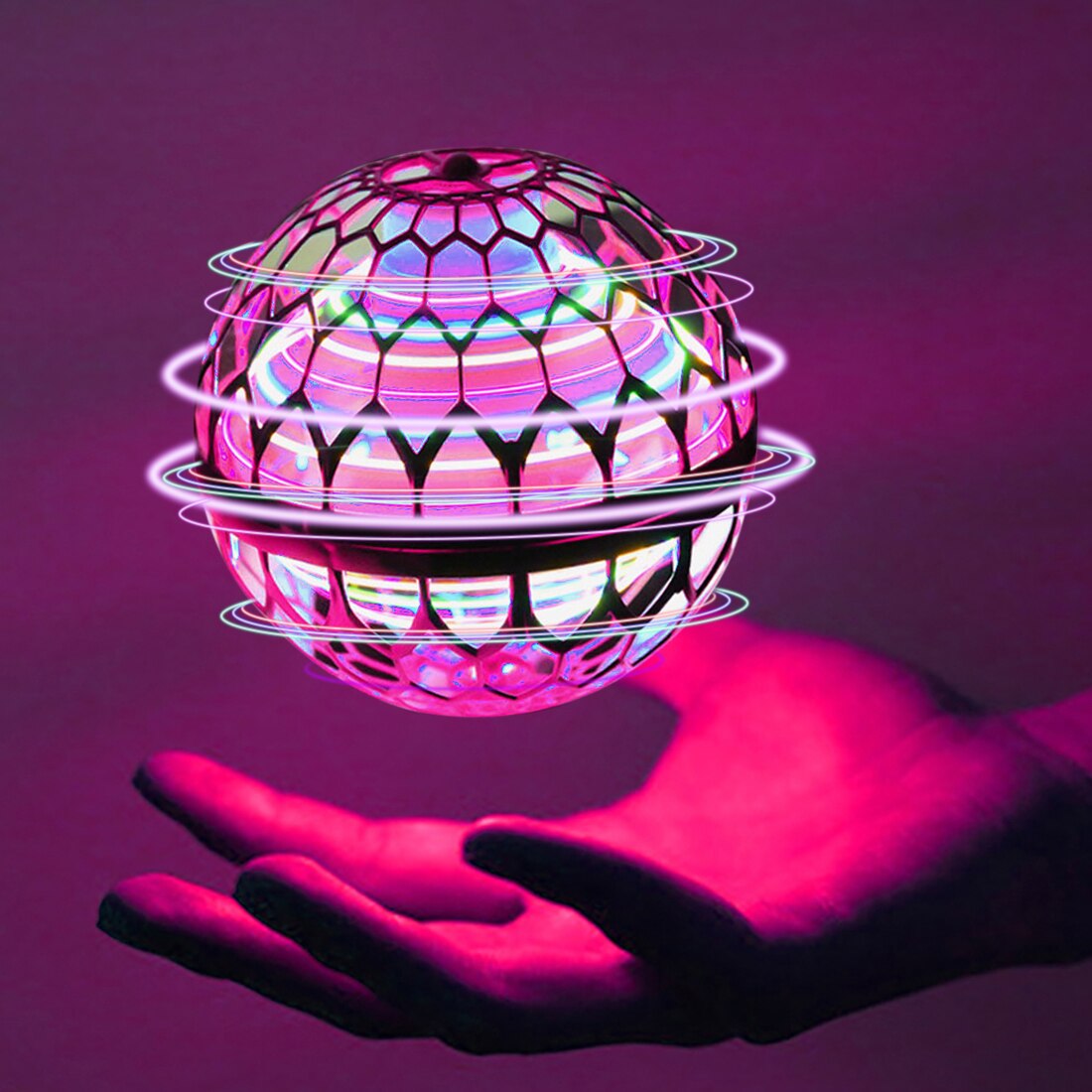Pro flyvende bold spinner legetøj håndstyret drone helikopter hoverball mini ufo med rgb lys børn drenge piger gaver 1