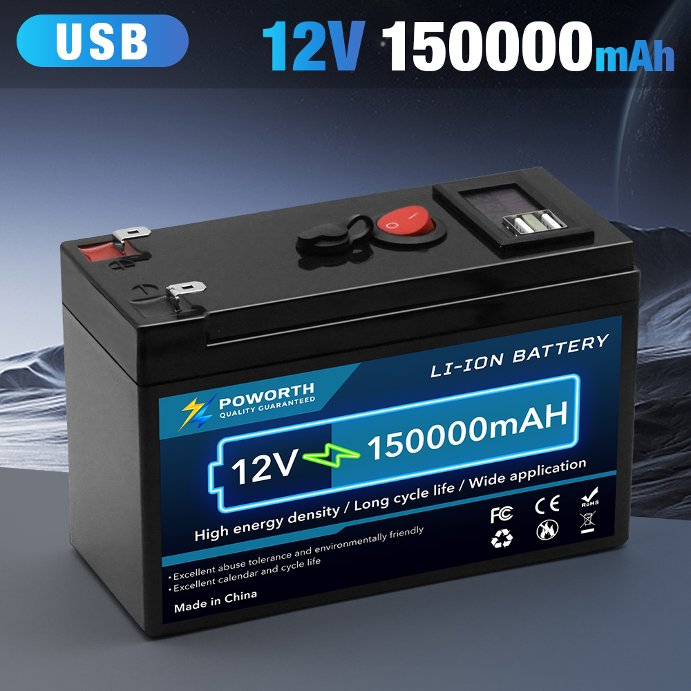 12v x 150ah litiumbatteri med inbyggd bms, lämplig för förvaring av husbil, off-grid-system, solenergisystem för marinbruk