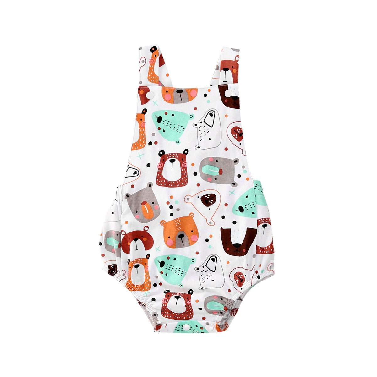 0-24m babybodys sommer neugeborenen babykleidung jungen mädchen tierdruck ärmelloser träger Overall süßer babybody: A / 18m