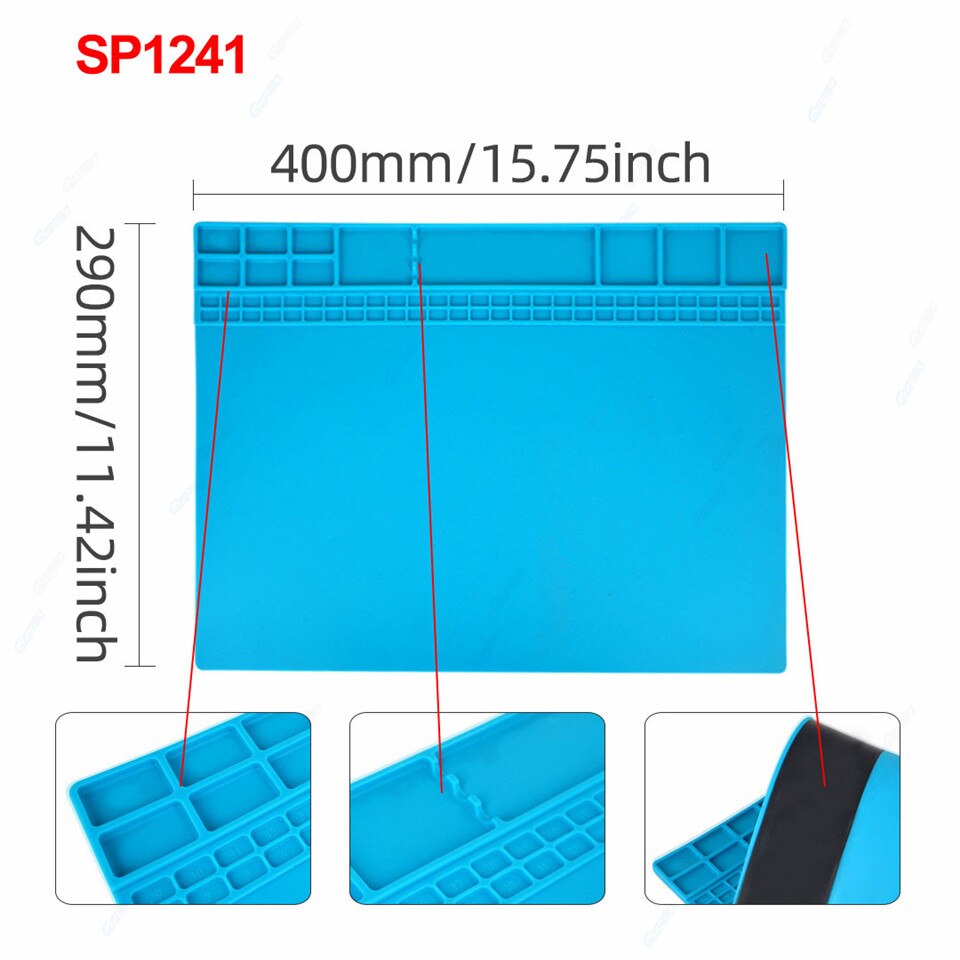Professionele Siliconen Isolatie Pad Met Schaal Multi-Raster Schroef Gat Pc Laptop Mobiele Telefoon Reparatie Werkbank Pad: SP1241
