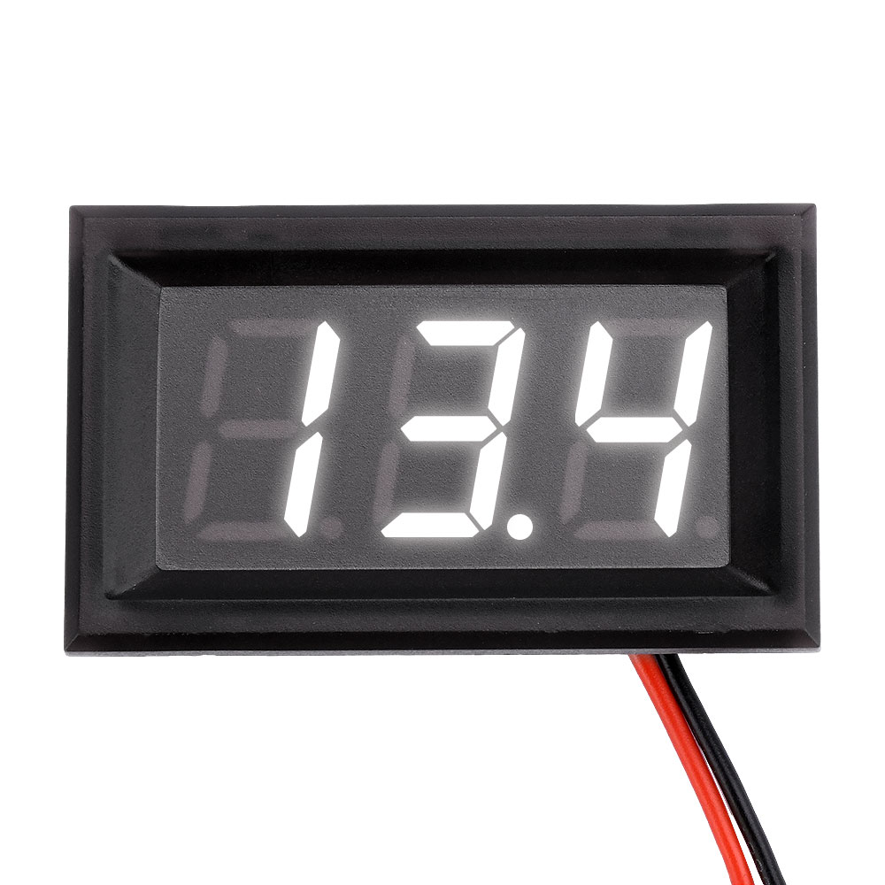 0.56 "Waterdichte Digitale Voltmeter DC 4.5 V-30 V LED Digitale Voltmeter Voltage Panel Meter Voor 6 V 12 V Elektromobiele Motor Auto: WHITE