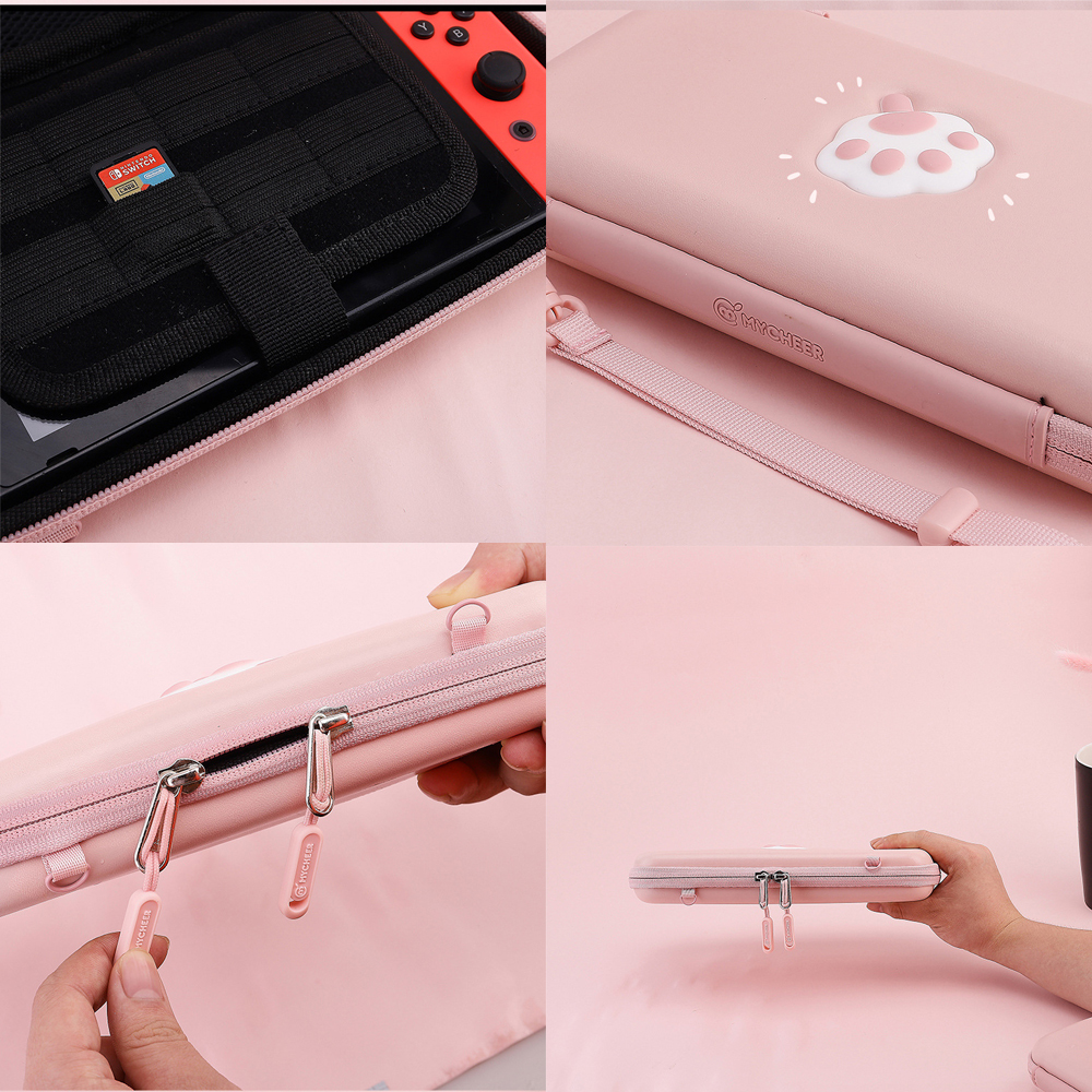 Bolsa de gato Rosa bonito para Nintendo Switch, cubierta/bolsa de almacenamiento para Nintendo Switch Lite, accesorio de juego