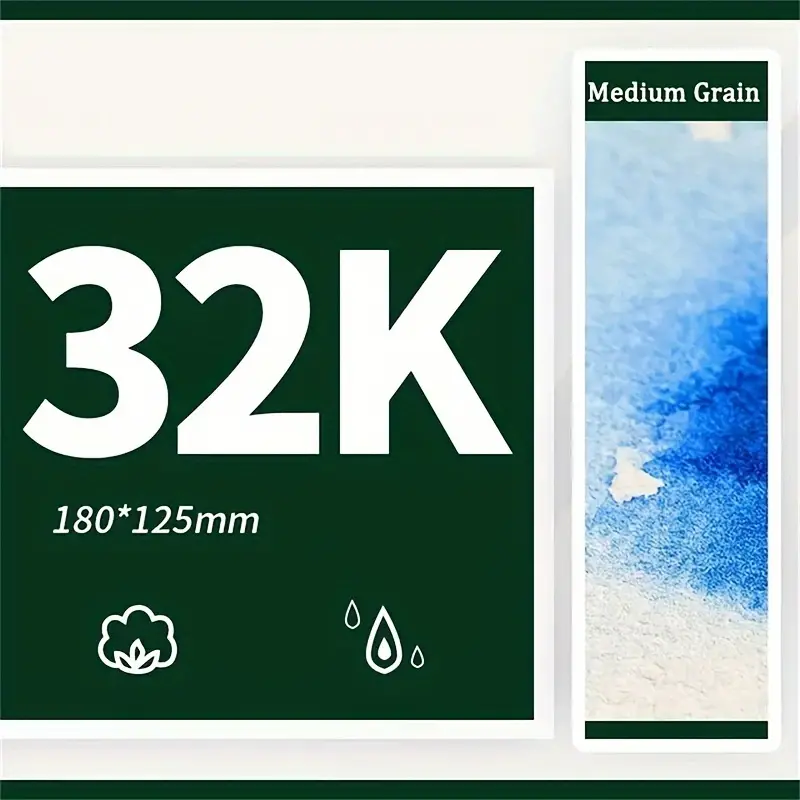 20 vellen 32K aquarelpapier 100% katoen 4,9 x 7 inch aquarelpapier getextureerde oppervlakte aquarel, zuurvrij: WHITE