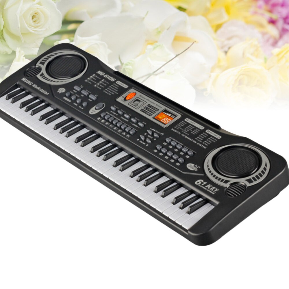 Children 61 Keys Electronic with Microphone Electric Piano Educational Electronic Keyboard with US Plug