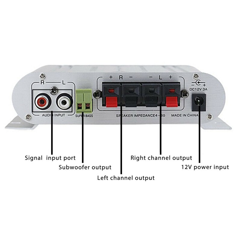 12V 400 wat 2. 1-kanałowy samochodowy sprzęt audio wzmacniacz stereofoniczny głośnik klasa mocy A / B wzmacniacz