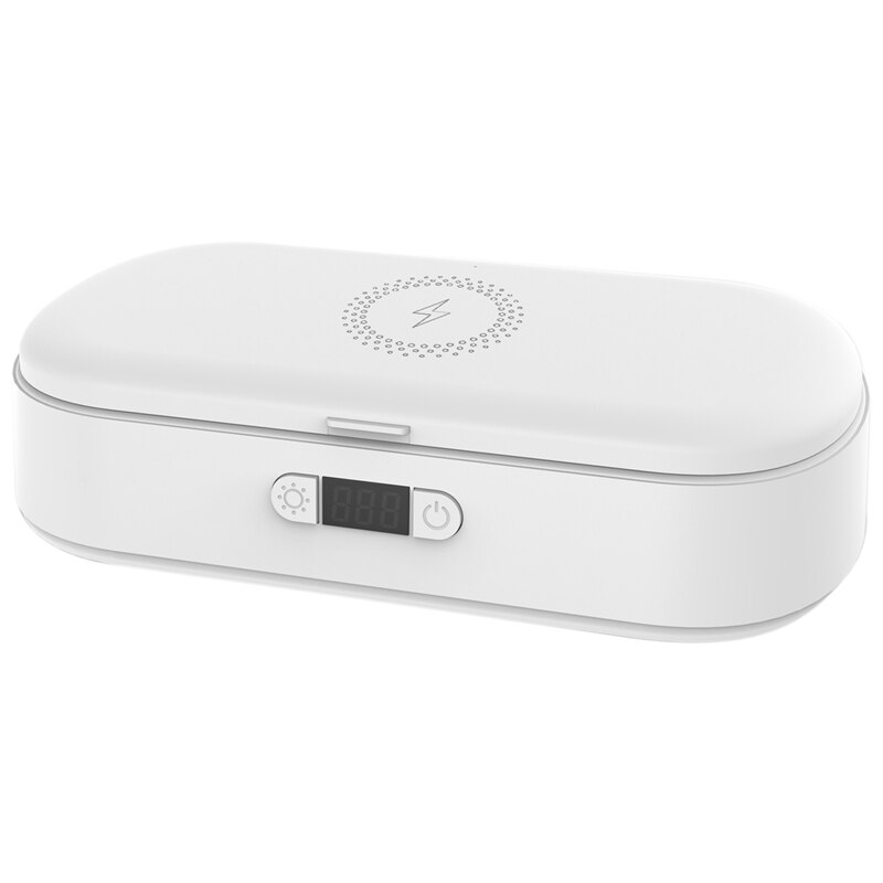 Draagbare Uv Licht Mobiele Telefoon Desinfectie Doos Uv Schoner Mobiele Ultraviolet Lamp Doos Met Draadloos Opladen: Default Title