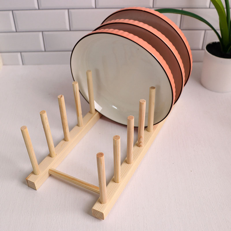 Soporte de madera multifunción, tapa de plato de cocina, soporte de drenaje, organizador de artículos diversos de cocina, estante para tazas, mesa, exhibición de libros