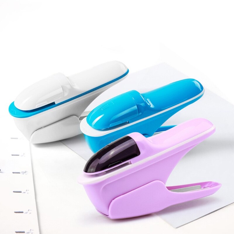 No Staples Nail Free Stapler Mini Cute Paper Book Binding Stapling Machine Stapleless Staplers Stationery Office Supplies