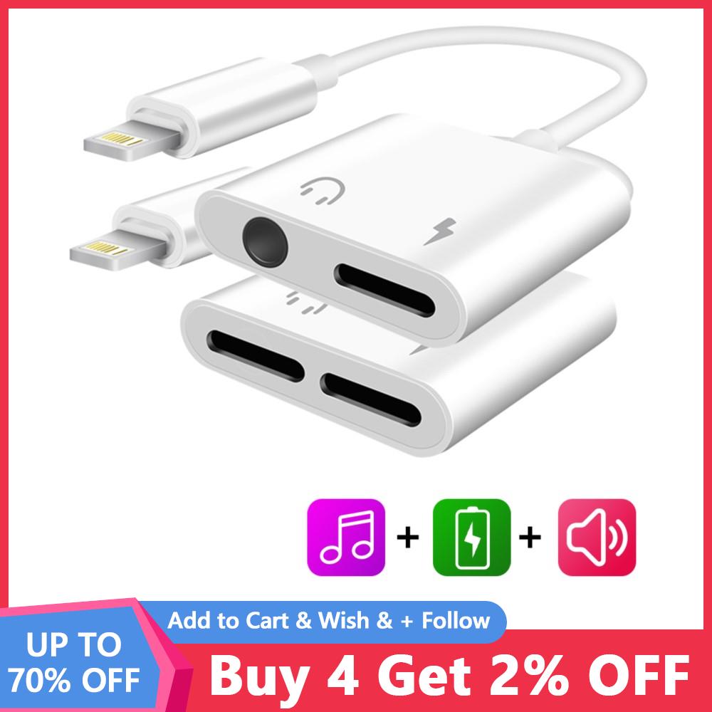2 in 1 Audio- Adapter Ladung kopfhörer kabel für iPhone 12 13 Profi max xxs Aux Jack Headset Beleuchtung 3,5mm zum Kopfhörer Splitter
