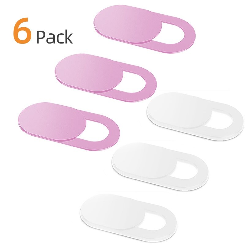 !ACCEZZ 6Pcs Macro Lens For Phone Portable Camera Cover Shutter Magnet Slider For Web Laptop PC Plastic Cover Lens On The Phone: 3Pink 3White