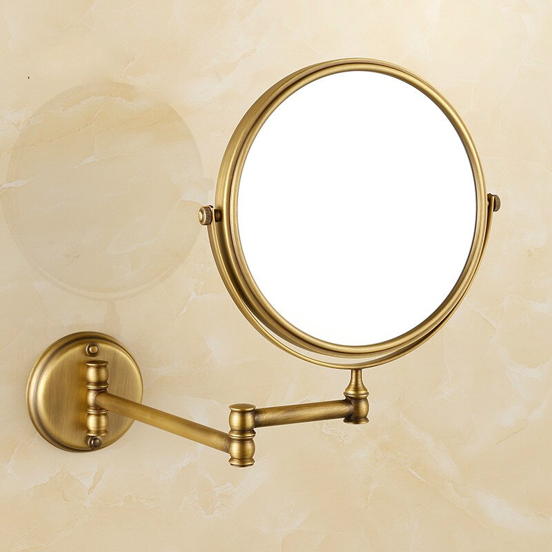Antiek Brons Koper Elegante 8 Inch Badkamer Spiegel Vergrootglas Schoonheid Badkamer Spiegel Badkamer Hardware