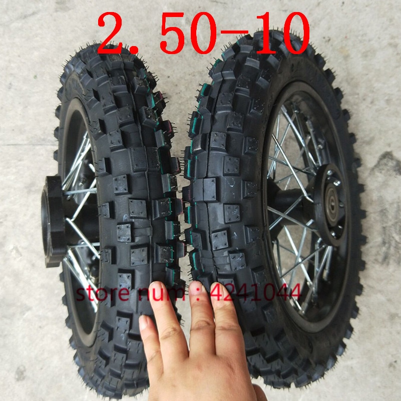 2.50-10 främre eller bakre fälgar däck hjul för terräng terrängcykel motocross mini 2.50-10 10 "fälgar däck