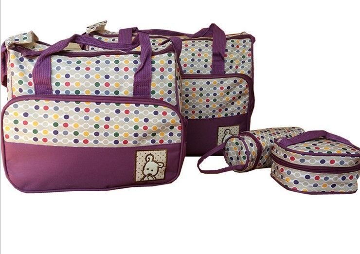 cartoon bear 5pcs per set nappy bags, mom shoulder's backpack, mother's diaper bags