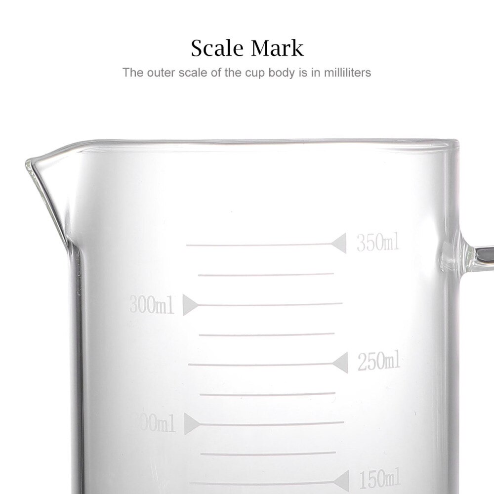 350ml Measuring Cup Glass Heat Resistant Measuring Glass Cup Cup for Kitchen Restaurant (with Cover)
