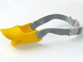Dog Muzzle Silicone Cute Duck Mouth Mask Muzzle Bark Bite Stop Small Dog Anti-bite Masks For Dog Products Pets Accessories GYH: YELLOW / M