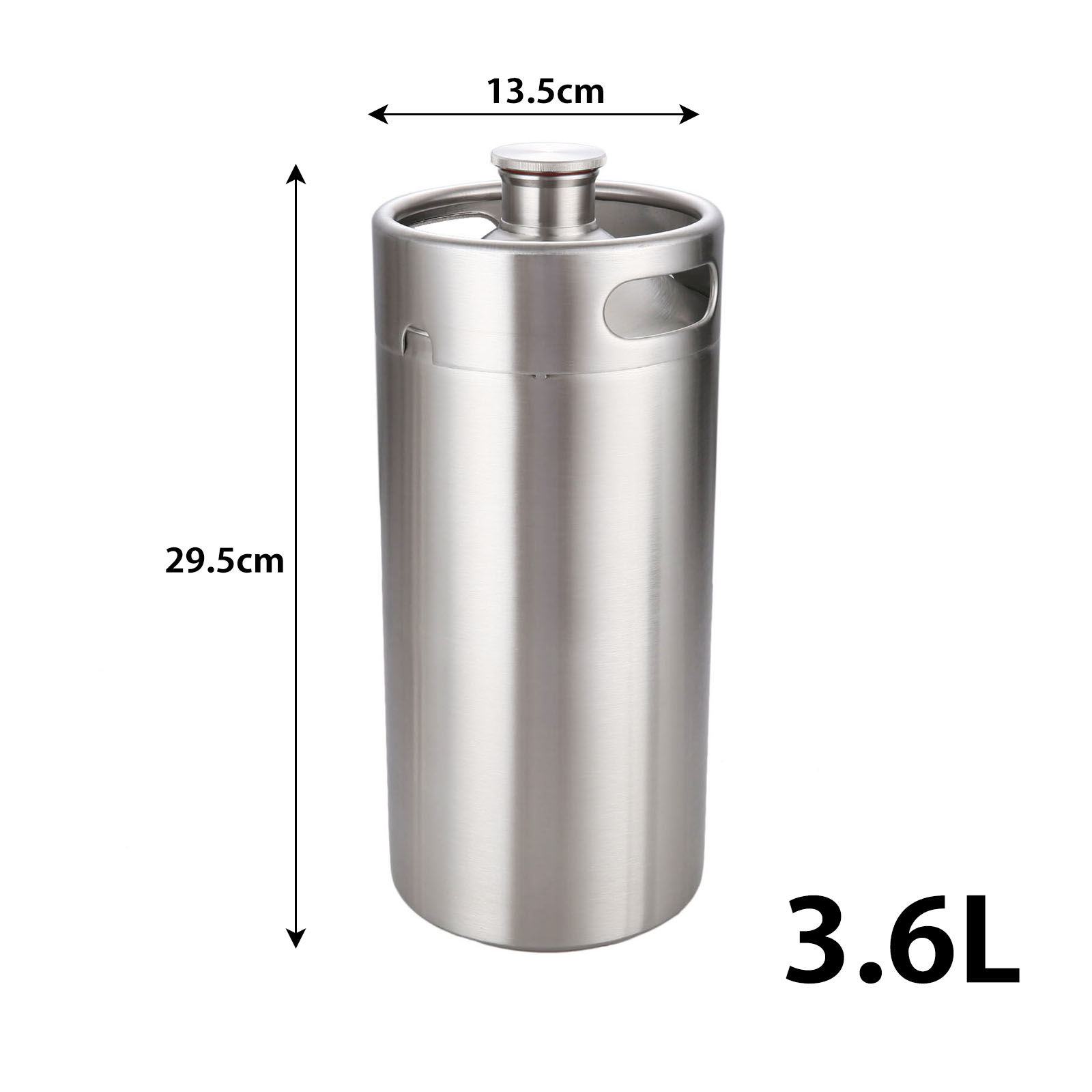 Mini fût de bière pressurisé en acier inoxydable, 1 pièce, 2/3.6/4/5L, portatif, pour brassage à domicile, outil de Bar: 3.6L