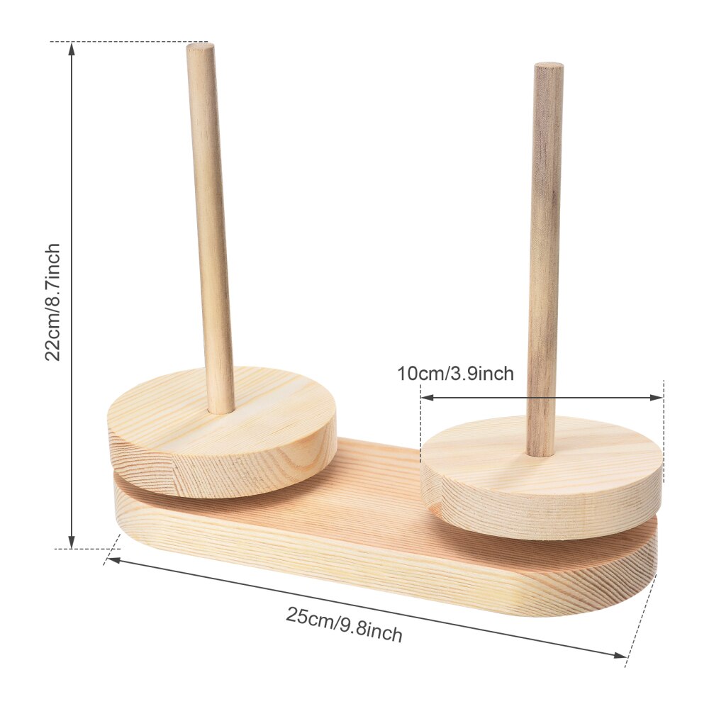 Yarn Holder Solid Wood Bobbin Cupcake Spindle Storage Winder Stand Fiber Crocheting Tool Kit Sewing Thread Big Base