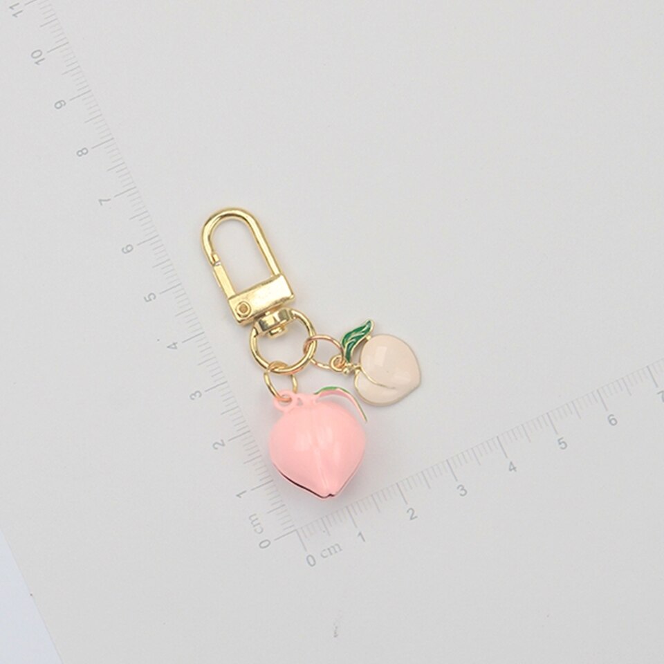 Beautiful Korean Style Smart phone Strap Lanyards for iPhone Samsung Pink Peach Bell Decor Mobile Phone Strap Rope Phone Charm