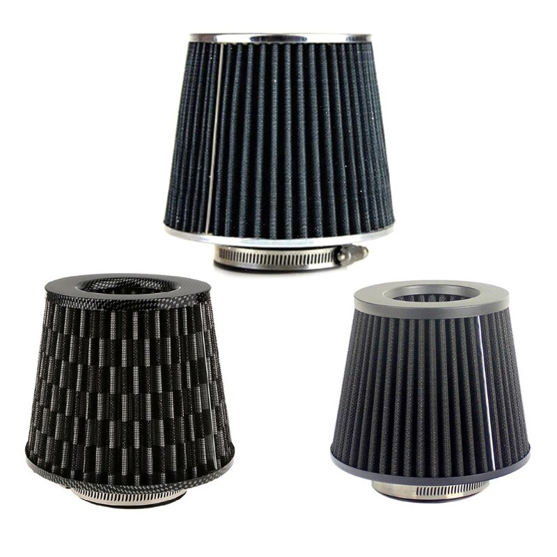 76Mm Racing Car Universal Air Filter Auto Carbon Power Flow Air Intake Filter