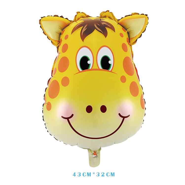 Globo Animal León Tigre Mokey vaca jirafa cabeza de aluminio globo chico globo de helio