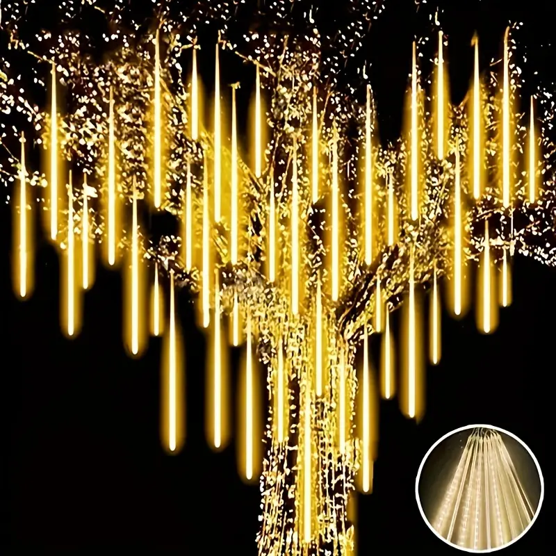 LED Meteorsc hauer Regen lichter EU Plug fallen Regentropfen Lichterkette Licht für Weihnachten Party Terrasse Dekor 30cm/50cm