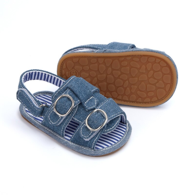 Baby Sandalen Meisjes Jongens Zomer Buiten Schoenen Rubberen Zool Platte Infant Babyschoenen Baby Crib Schoenen 2 Kleuren 0-18M