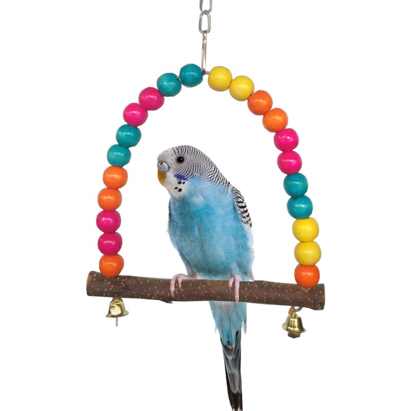 Juguetes para pájaros colorido loro columpio soporte jaula de pájaros Juguetes Para loros 2 tamaños escalera para escalar pájaros loros juguetes 6A082803