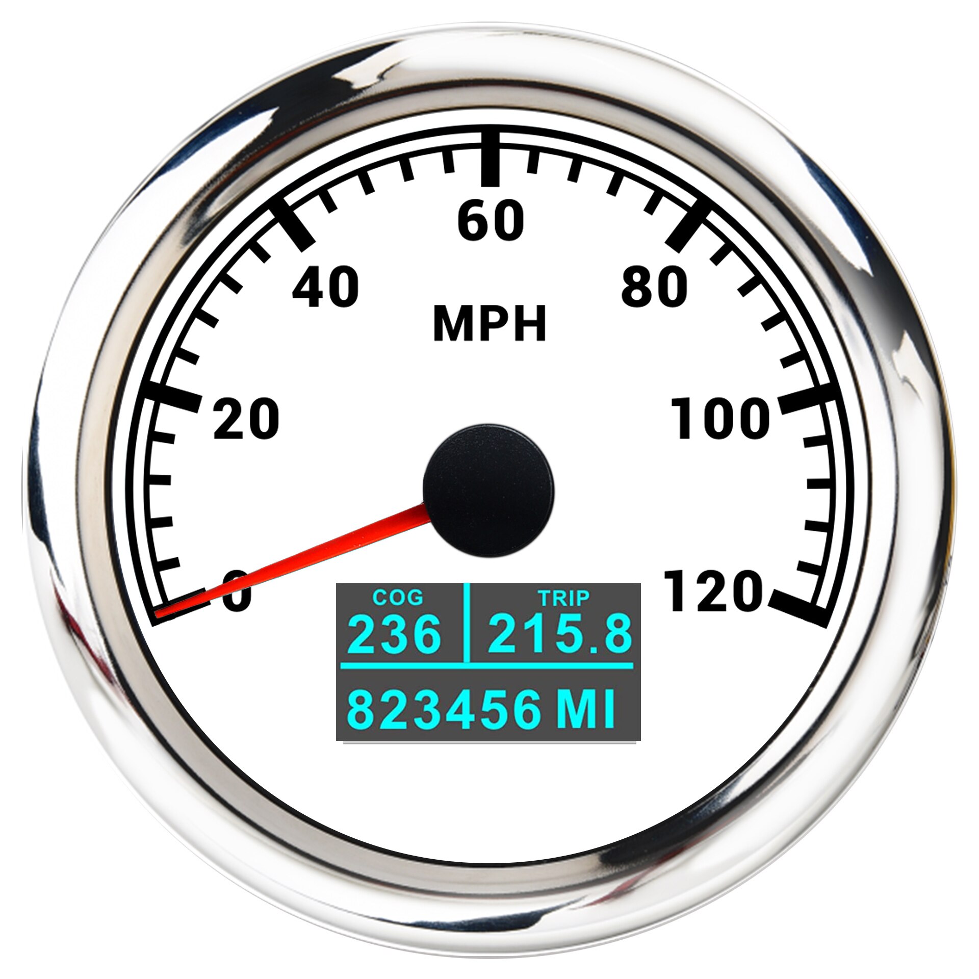 Neue 85mm GPS Tachometer Mit Rot, Grün, Blau, Weiß, Gelb, Cyan, lila Farben Hintergrundbeleuchtung Für Auto Boot Motorrad: 120MWS