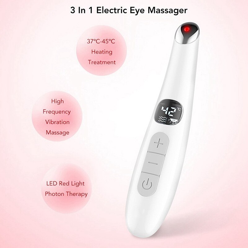 USB Rechargeable Eye Massager Electric Eye Massage Anti-Wrinkle Anti-Aging Eye Care LED Screen Thermal Massage