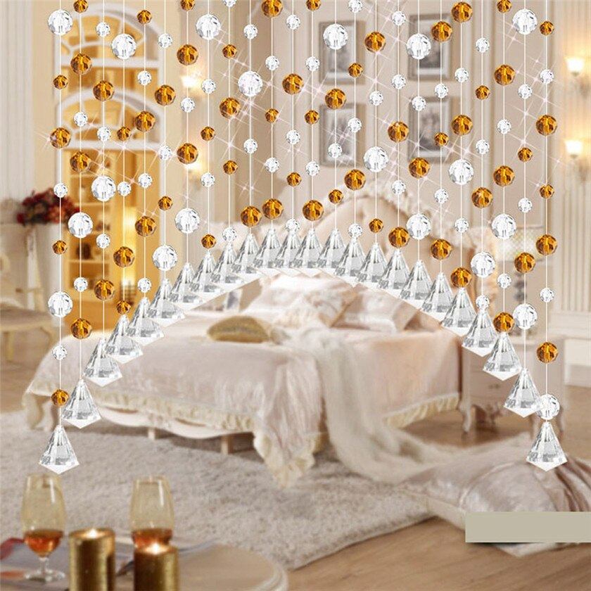 Vidunderlig krystal glas rose perle gardin luksus stue soveværelse vindue dør bryllup indretning indeholder ikke vedhæng  #1215
