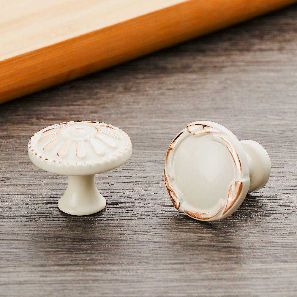 Zinc Alloy Ivory White Cabinet Handles Kitchen Cupboard Door Pulls Drawer Knobs European Furniture Handle Hardware