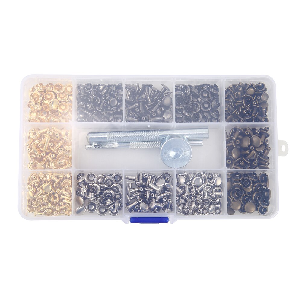 120 Stuks Snap Fastener Druk Knop Klinknagels Metalen Koperen Bevestiging Studs Lichtgewicht Huishoudelijke Kleding Benodigdheden Voor Leer: Type A 240pcs