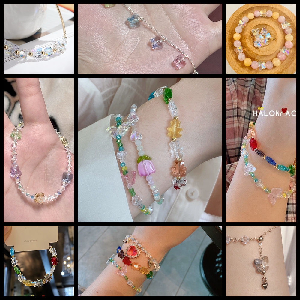 30 Uds. Cuentas de cristal checo de mariposa, abalorios de Color AB, cuentas espaciadoras facetadas sueltas para fabricación de joyería, pendientes hechos a mano DIY