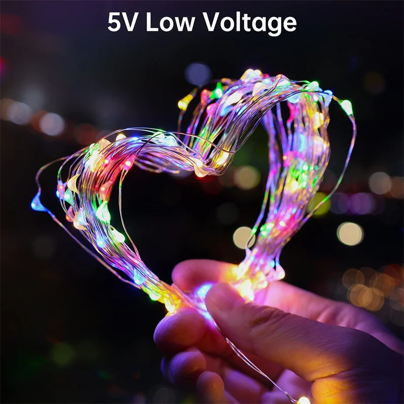 Kerstverlichting Usb Aangedreven Warm Wit 20M Lichtslingers Voor Kerst, Feesten, Bruiloften, Festivals, Slaapkamer En Tafeldecoratie