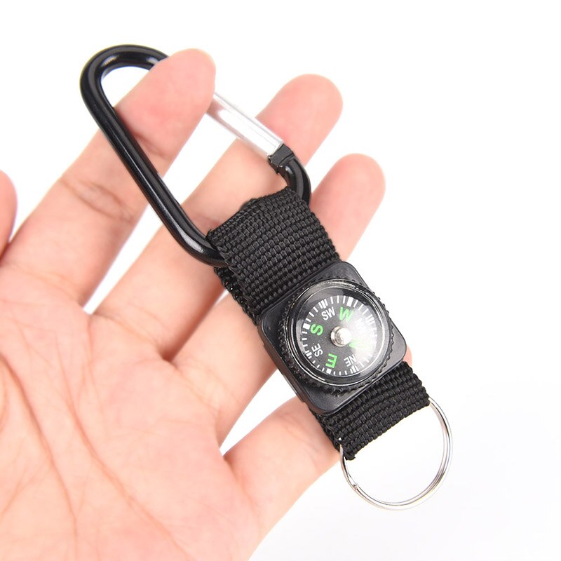 Mini Multifunctionele 3 in 1 Wandelen Reizen Kompas Thermometer Carabiner Sleutelhanger Ehbo Kits Veiligheid Survival Gereedschap