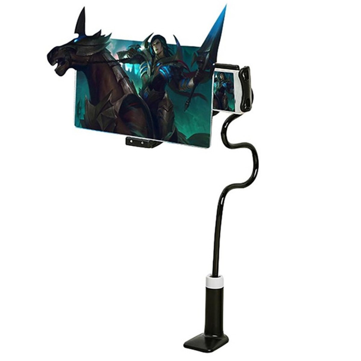 360 Graden Telefoon Screen Magnifier Beugel Vergroten Stand Ogen Bescherming Vouwen Magnifie Screen Display Versterker Expander: long bracket black / 8 inch