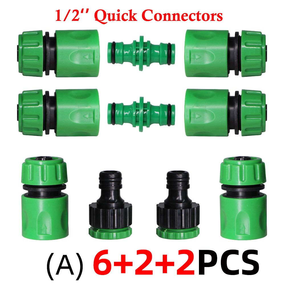 Garden Watering Hose Fitting ABS Quick Connector 1/2" End Double Male Hose Coupling Joint Adapter Extender for 16mm Tubing Pipe