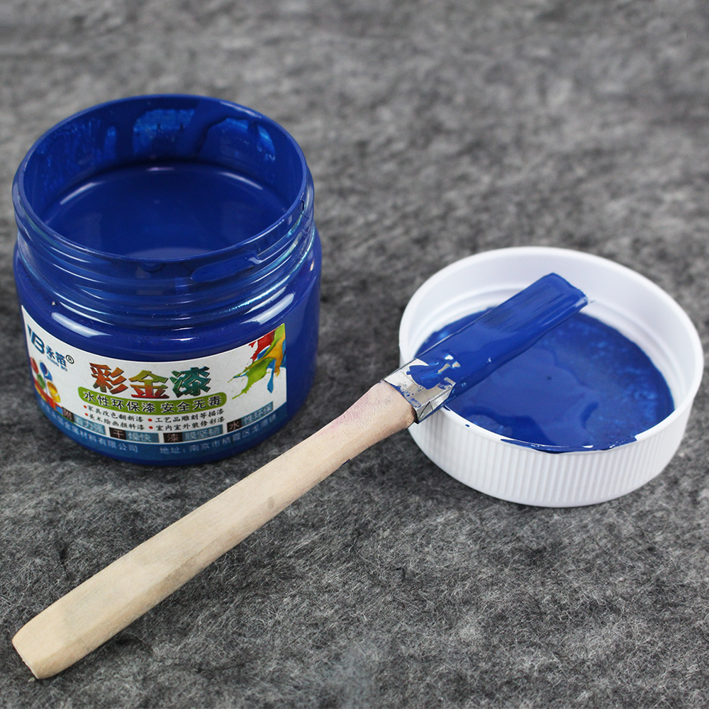 Royal Blue Water-based Paint Metallic Lacquer Furniture Color Change in Door Arts Crafts Painting100g Acrylic Paint Wood Varnish
