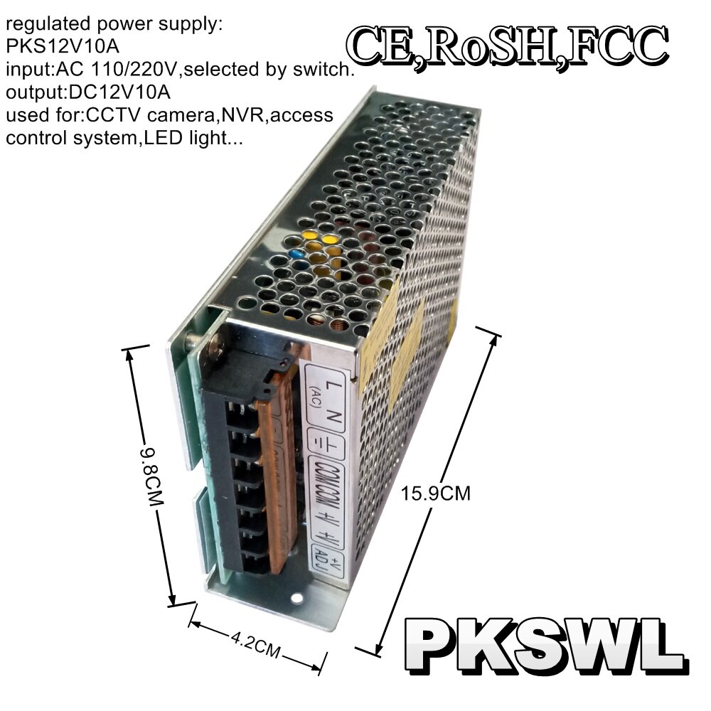 12V Power supply DC12V Power supply 10A AC110V/220V to DC 12 Volts 12V regulated switching Power Supply for CCTV and LED