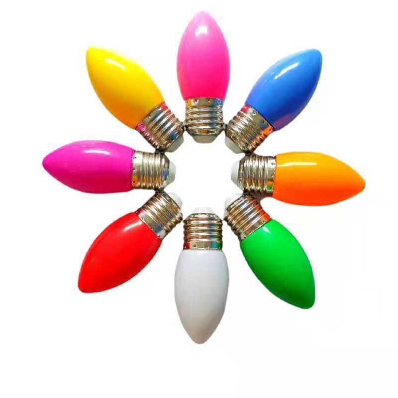 Led smd-lampor  c35 1w 2w 3w 5w e27 220v inomhus röd blå grön vit varm färgglad bröllopsdekoration jullampor hem