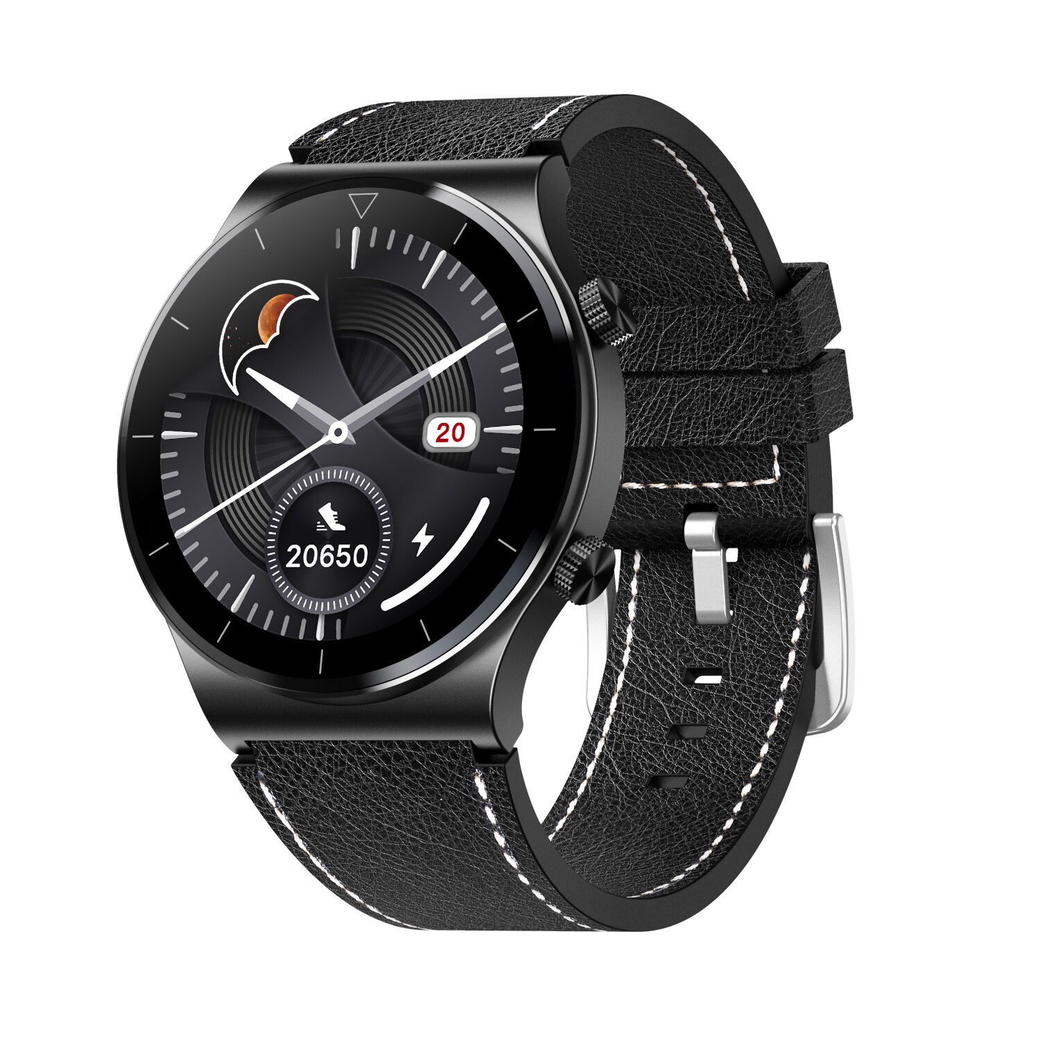 M99 Bluetooth Oproep Smart Horloge Ambulante Hartslag Bloeddruk Zuurstof Monitor Armband Mannen Sport Horloges Voor Ios Android: black Leather strap