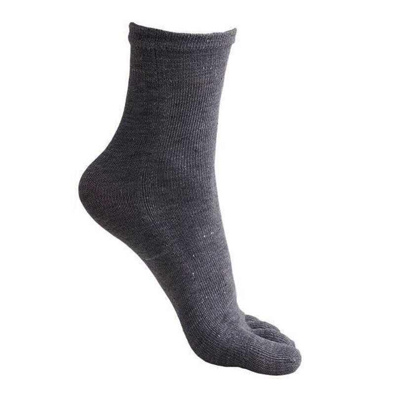 Mens Five Fingers Soft Polyester Cotton Ankle Toe Socks Solid Color Breathable Comfortable: mid gray