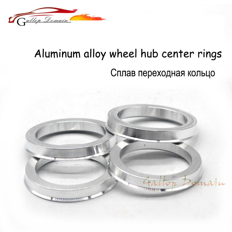 4 stykker / partier 65.1mm to 63.4mm navcentrerede ringe od = 65.1mm id = 63.4mm aluminiumsnavringe