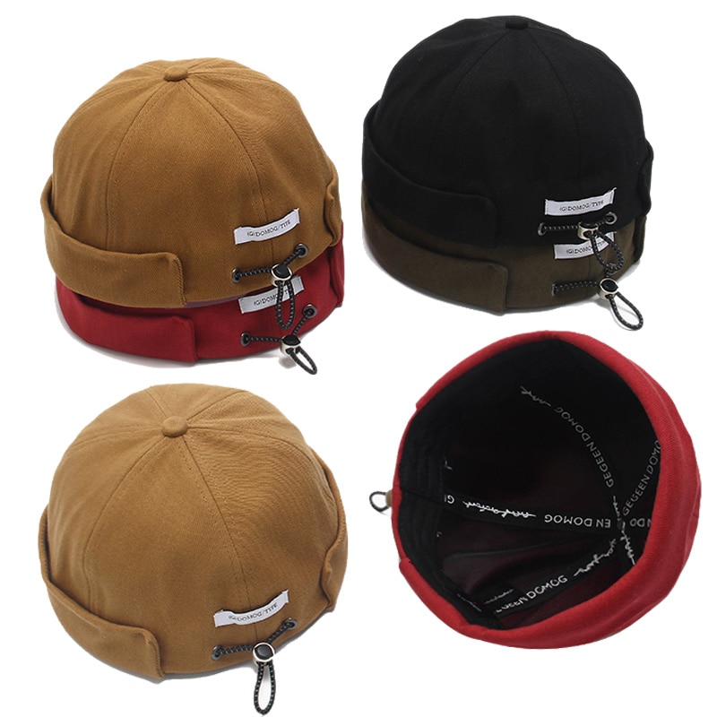 Hip hop cap mænd street casual docker sailor biker hat skullcap loop beanie brimless cap women pumpkin beanie gorra hatte